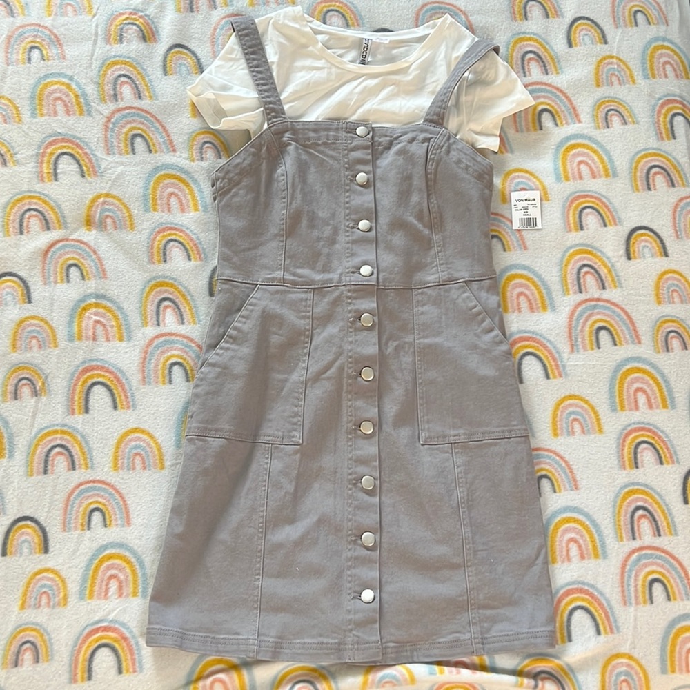 Von Maur jean dress with white shirt
